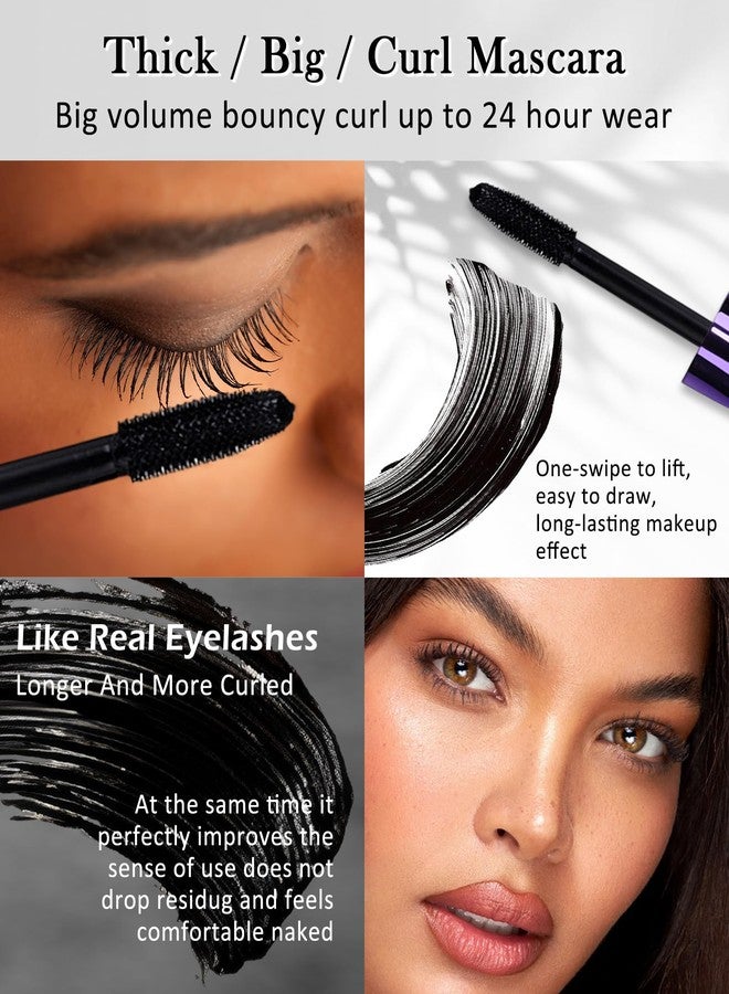 Lestpola Burgundy Waterproof Mascara & Eyeliner, 5D Silk Fiber Lash Extension Colored Tube Mascara Volume and Length,Long-Lasting Smudge-Proof Volumizing Colorful Máscara & Liquid Eyeliner Pen Set for Women - Image 4